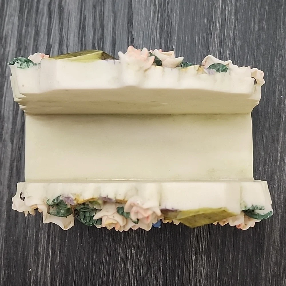 Springtime Floral Garden Scene Resin Napkin Holder